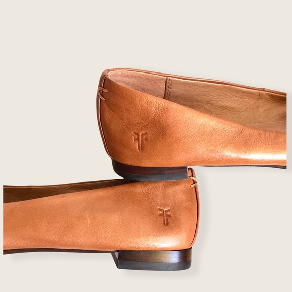 Frye Sienna Cognac Leather Ballet Pointed Flats - Picture 13 of 16